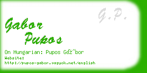 gabor pupos business card